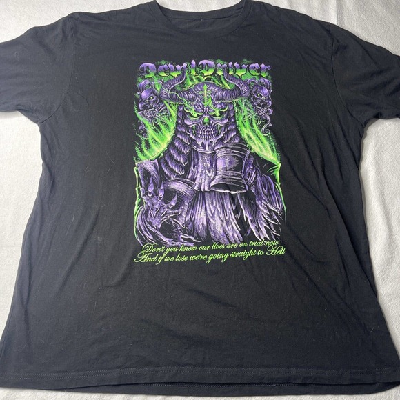 DevilDriver Mens Black T Shirt 2XL Metal Rock Band Tee Straight To Hell  Tour - Picture 2 of 12